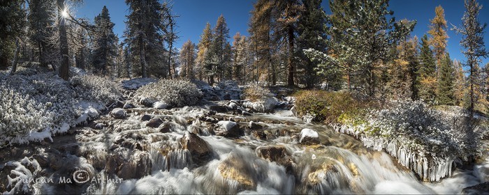 First snow at the torrent of Piss
