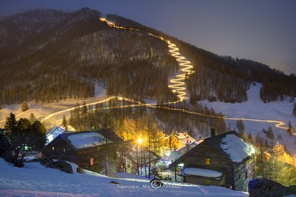 Torchlight descent at Molines