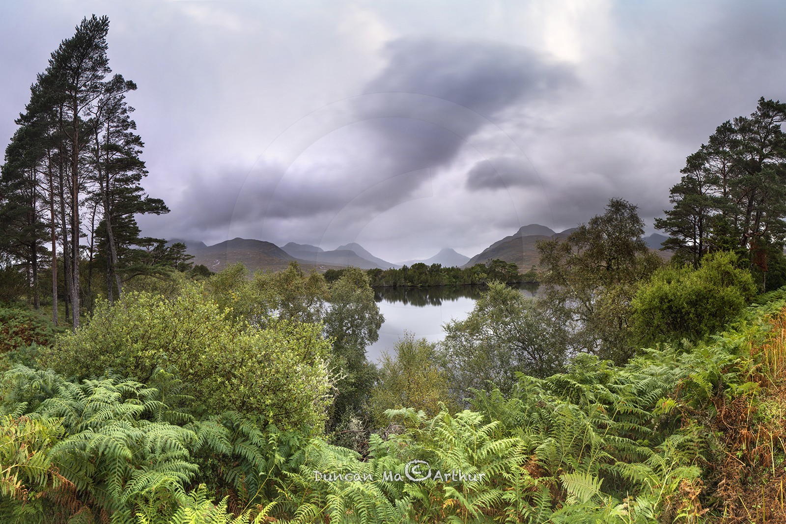Loch Cul Dromannan et vue vers Stac Pollaidh, Highland