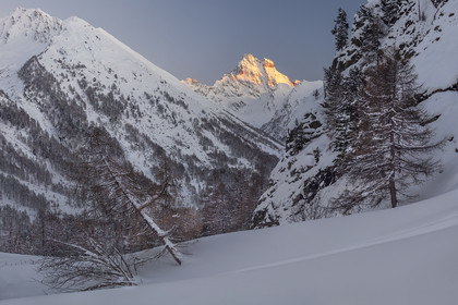Un soir en pastel devant le mont Viso