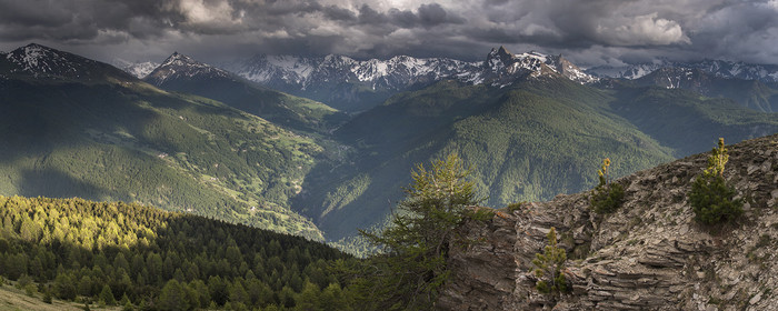 Vue sur Molines et la vallée de la Blanche