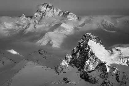 Aerial view of the Toillies peak and Mount Viso