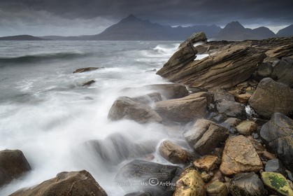 Tempête sur le loch Scavaig, île de Skye